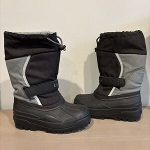 L.L. Bean Boys Winter Snow Boots Size 13 Kids Black Insulated Lined